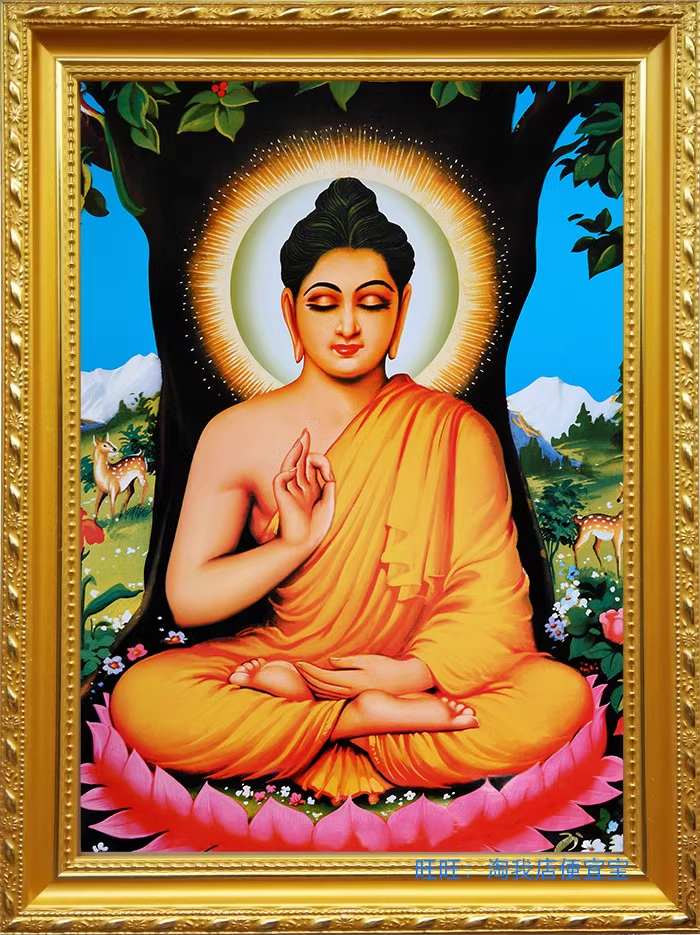 ชุดปักครอสติช ลายพระพุทธเจ้า (งานปักเต็มลาย ไม่มีเดินเส้น ปักครั้งละ 3 เส้นเล็ก) ขนาด 50*60 ซม.ผ้าครอสติช 11CTพิมพ์ลายปักเต็มลายผ้า ไหมคอตตอน 40 สี ผังลาย เข็ม