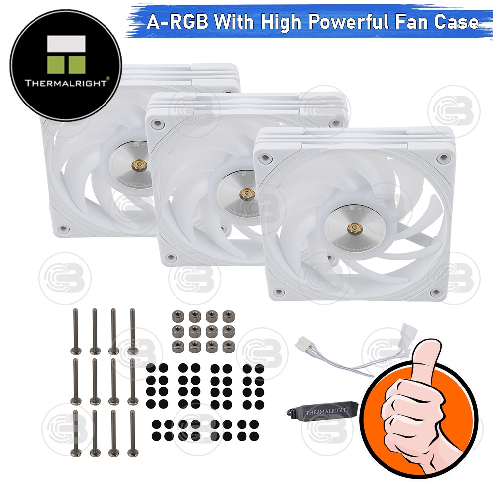 [CoolBlasterThai] Thermalright TL-B12W-S (3 PCS) 2000+RMP A-RGB Static Pressure Fan Case (size 120 mm.) ประกัน 3 ปี