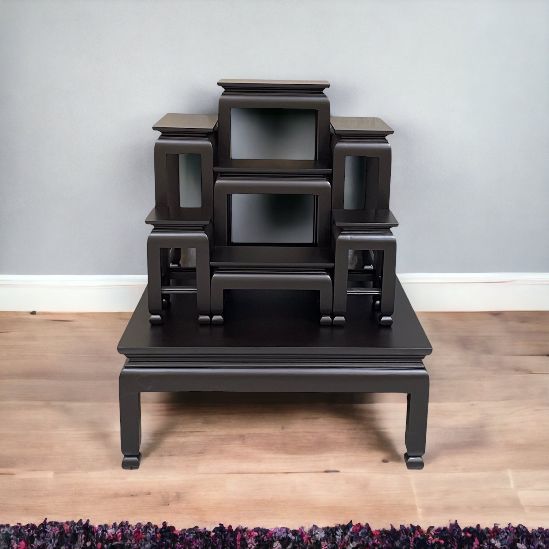 โต๊ะหมู่ 7 หน้า 6 ด้านโอ๊ค ขาตุ่ม