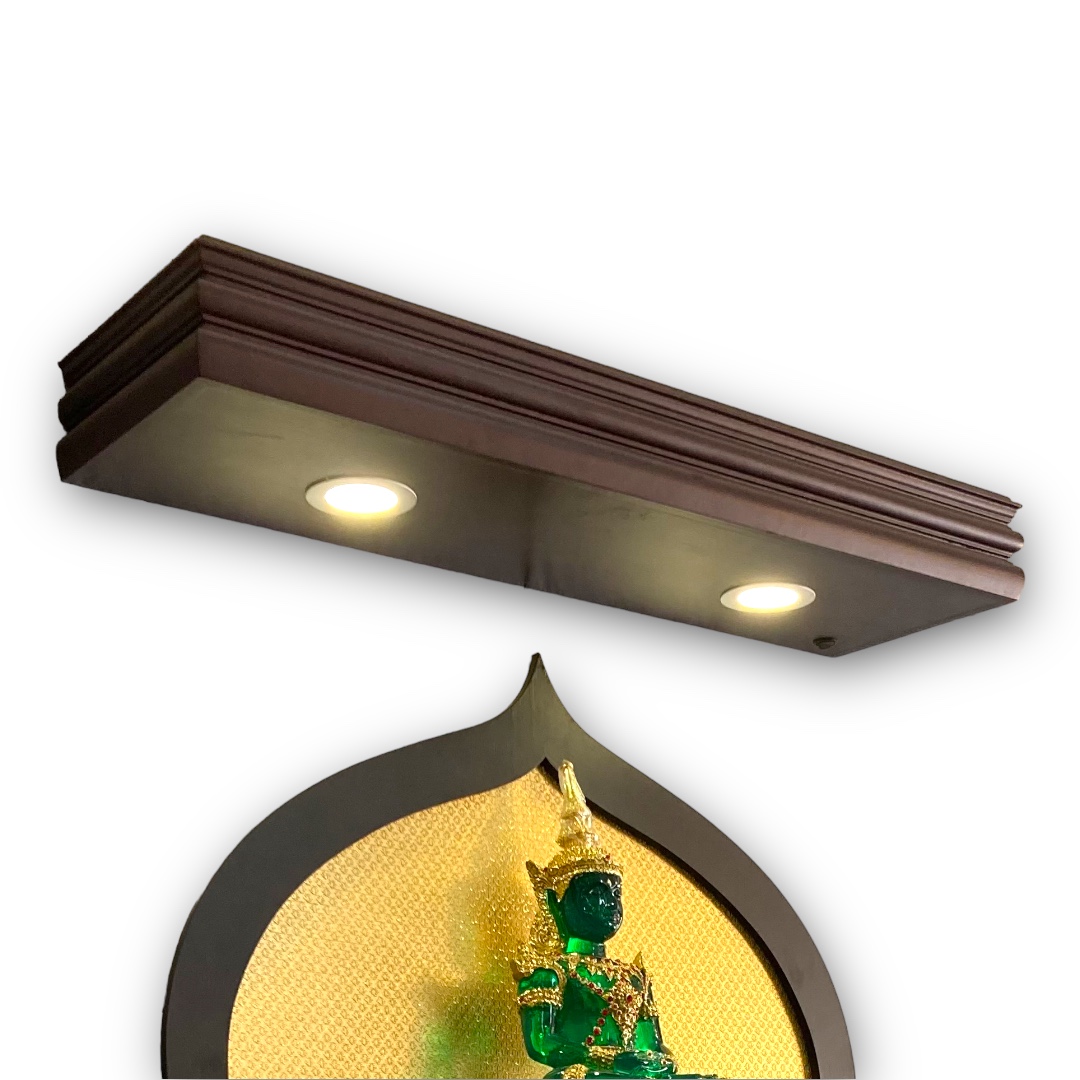 กล่องไฟลายบัว สีน้ำตาล