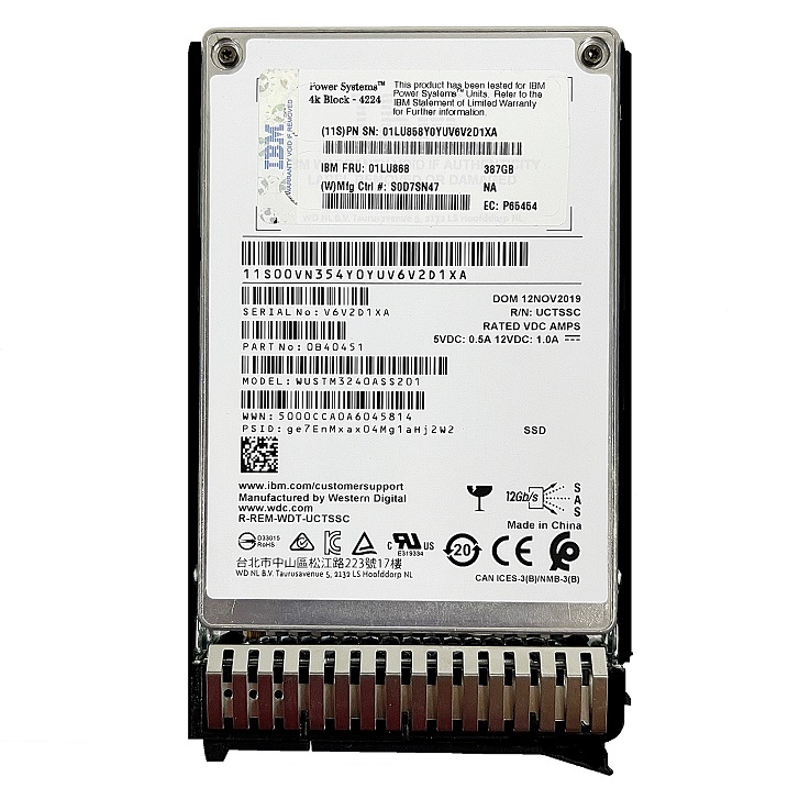 IBM 01LU868 [TorCompTH Thailand ขาย จำหน่าย ราคา] IBM 387GB SFF-3 SSD 4k eMLC4 2.5IN HDD