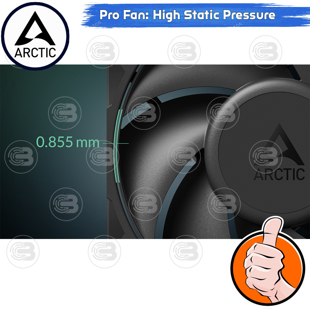 [CoolBlasterThai] ARCTIC P12 PRO PST BLACK (size 120 mm.) PC Fan Case ประกัน 6 ปี
