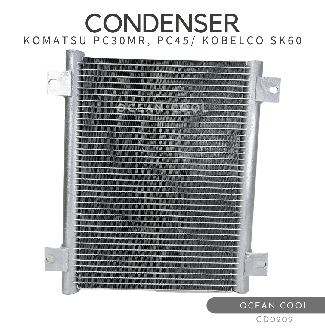 แผงแอร์ โกเบลโก้ เอสเค60 , โคมัตสุ PC30MR , PC45 CD0209 CONDENSER KOBELCO SK60 , KOMATSU PC30MR , PC45 แผงรังผึ้งแอร์ คอยล์ร้อน คอยล์ร้อน คอนเดนเซอร์
