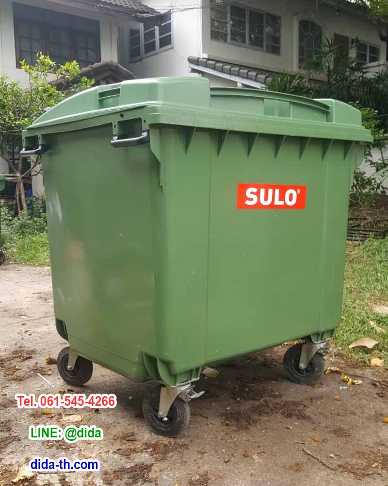 ถังขยะ กทม. ถังขยะพลาสติก พร้อมล้อเข็น 770 ลิตร ฝาเรียบ