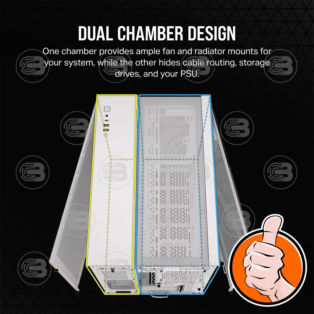 [CoolBlasterThai] CORSAIR 2500D AIRFLOW Mid-Tower Dual Chamber PC Case White ประกัน 2 ปี