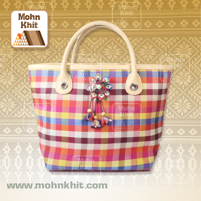 กระเป๋าขาวม้า,กระเป๋าผ้าขิด กระเป๋าถือ กระเป๋าหิ้ว 11x32x32 Cm//Khit Bag, Tote Bag, Tote Bag 11x32x32 Cm