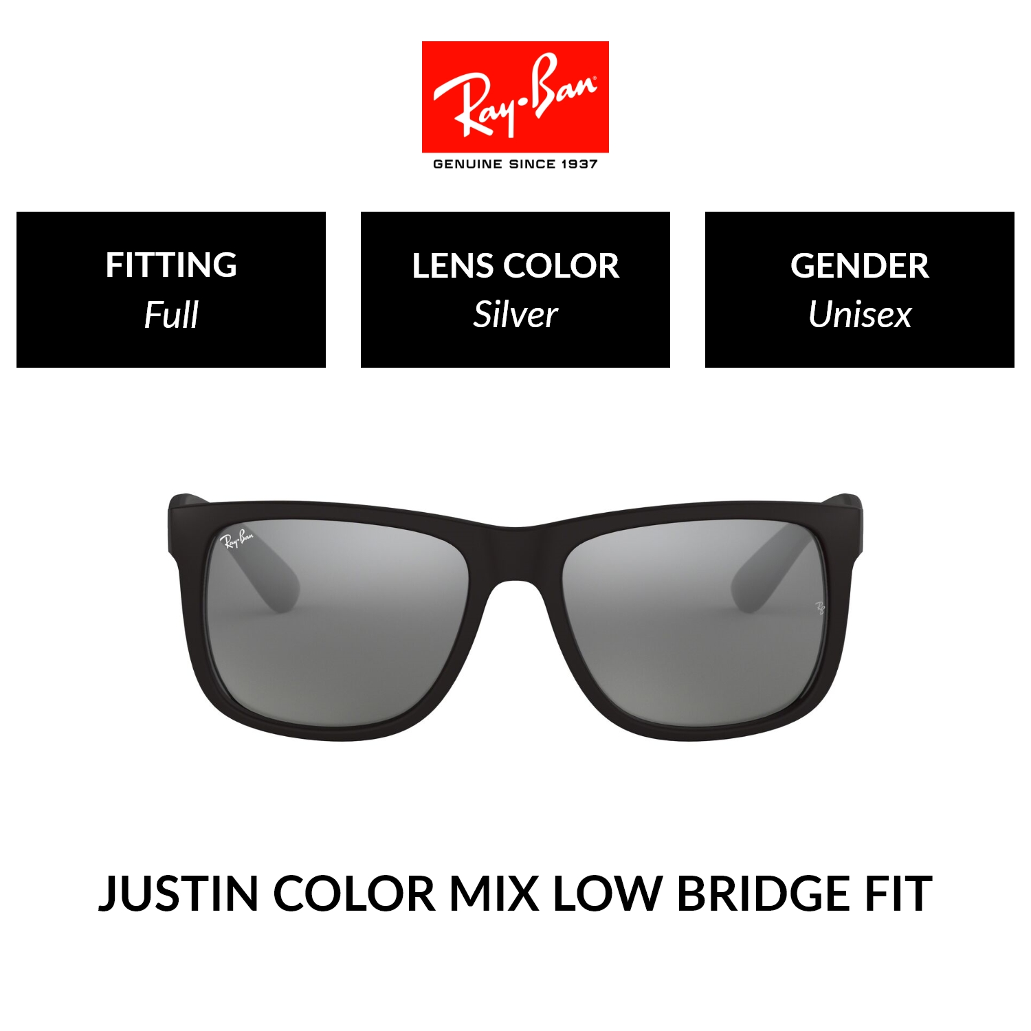 แว่นกันแดด RayBan JUSTIN RB4165F 622/6G