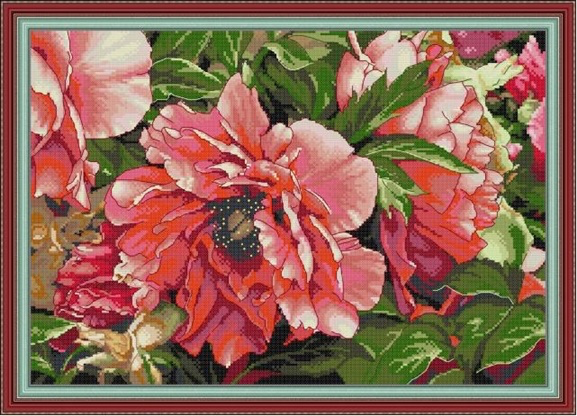 Red peony (ไม่พิมพ์/พิมพ์ลาย)
