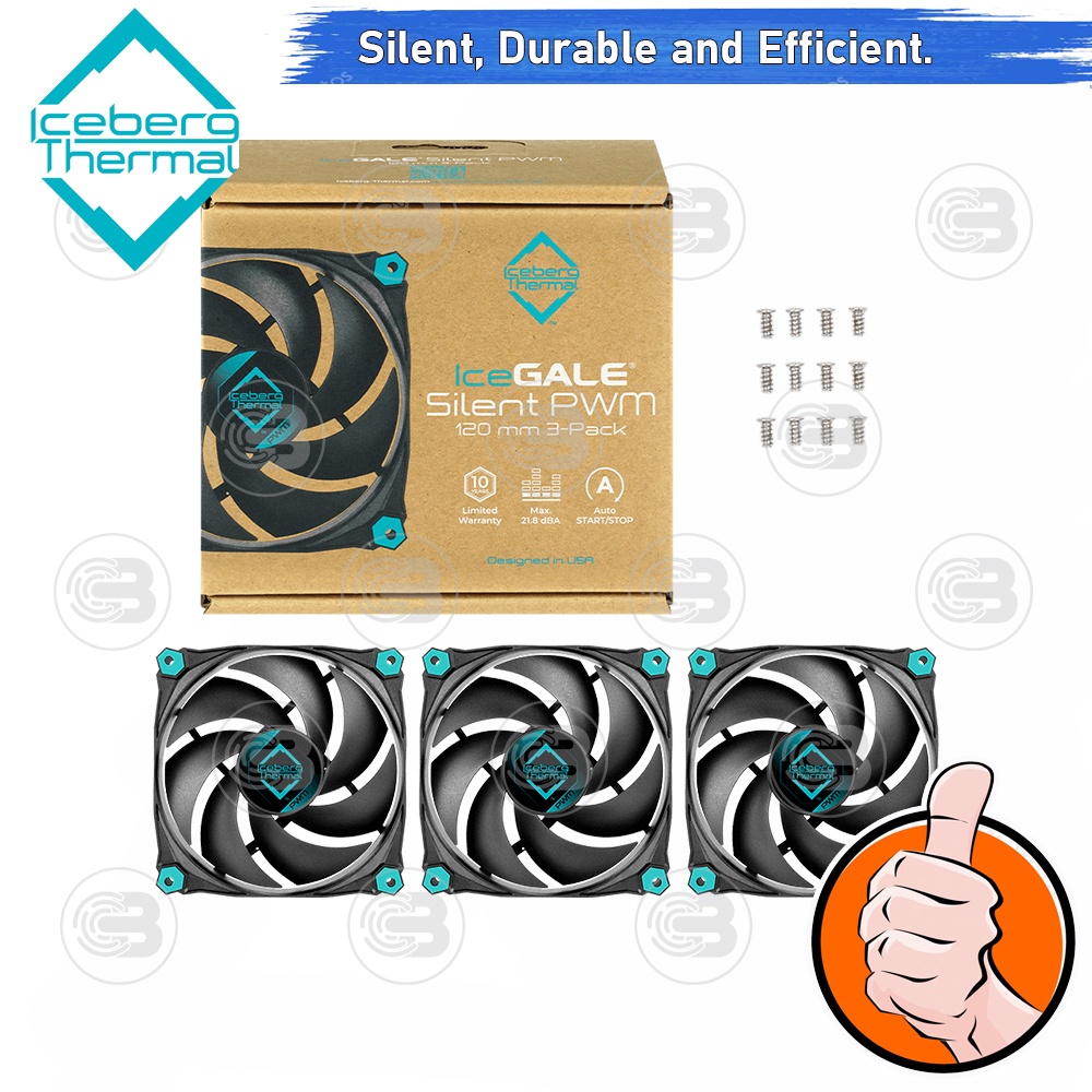 [CoolBlasterThai] Iceberg Thermal IceGALE Silent PWM 120 mm Fan Case 3-Pack ประกัน 10 ปี