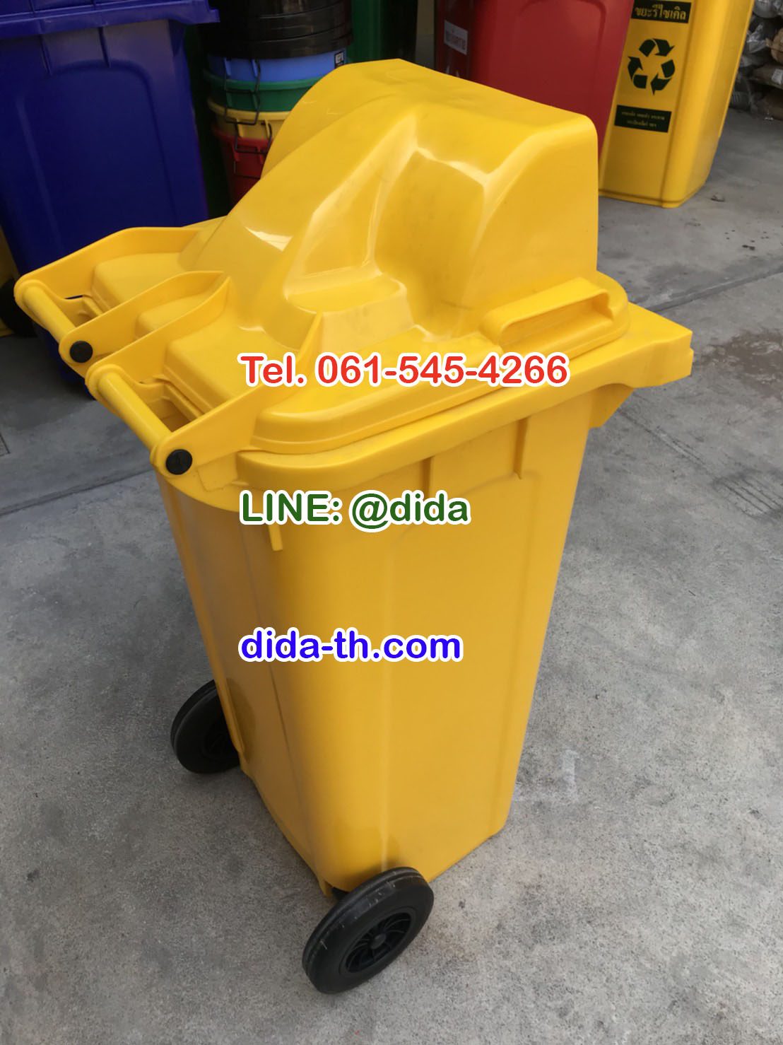 ถังขยะเทศบาล ถังขยะพลาสติก พร้อมล้อเข็น ฝา 1 ช่องทิ้ง 240 ลิตร