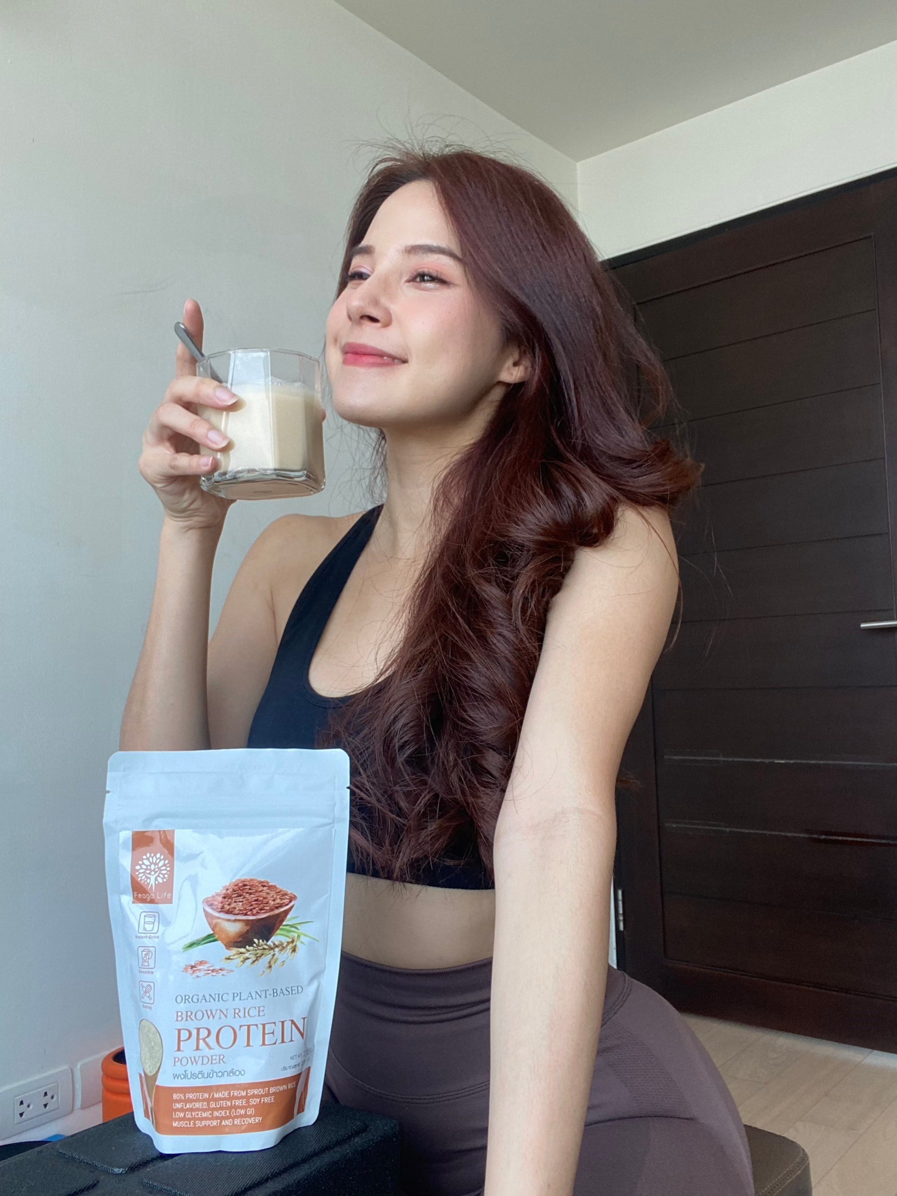 ผงโปรตีนข้าวกล้อง ออร์แกนิค PLANT-BASED สร้างกล้ามเนื้อ ขนาด 270 กรัม ยี่ห้อ Feaga Life