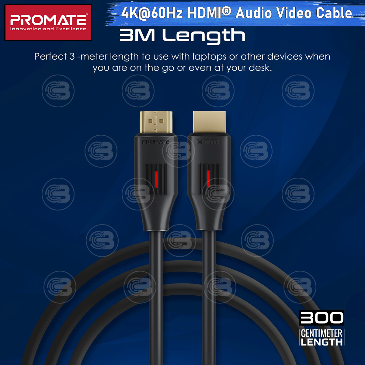 [CoolBlasterThai] PROMATE HDMI To HDMI 4K@60Hz 3.0M (PROLINK4K60-300) (2Y Warranty)