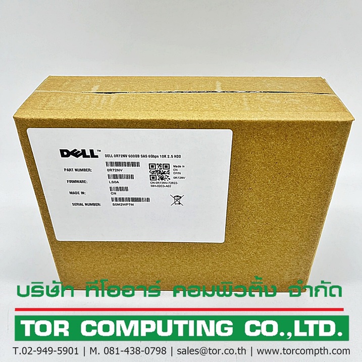 NEW DELL 0R72NV R72NV [TorCompTH Thailand ขาย จำหน่าย ราคา] Dell 600GB 10K 6G 2.5IN SAS HDD