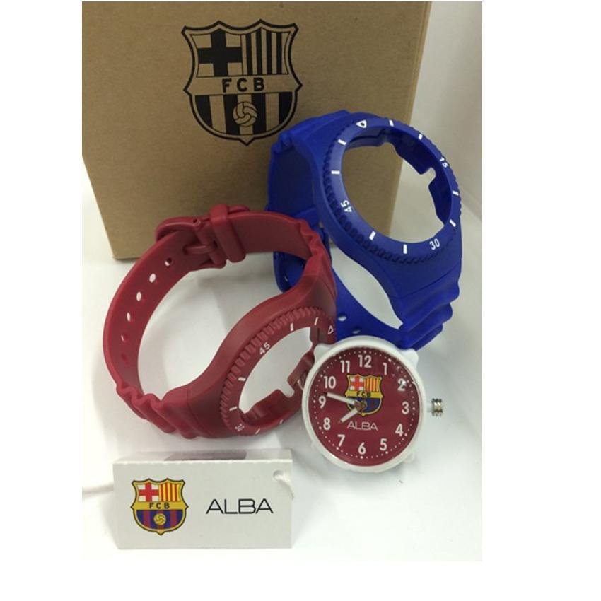 ALBA นาฬิกาข้อมือผู้ชาย สีเลือดหมู สายยาง รุ่น ALBA FC BARCELONA ARX001X1