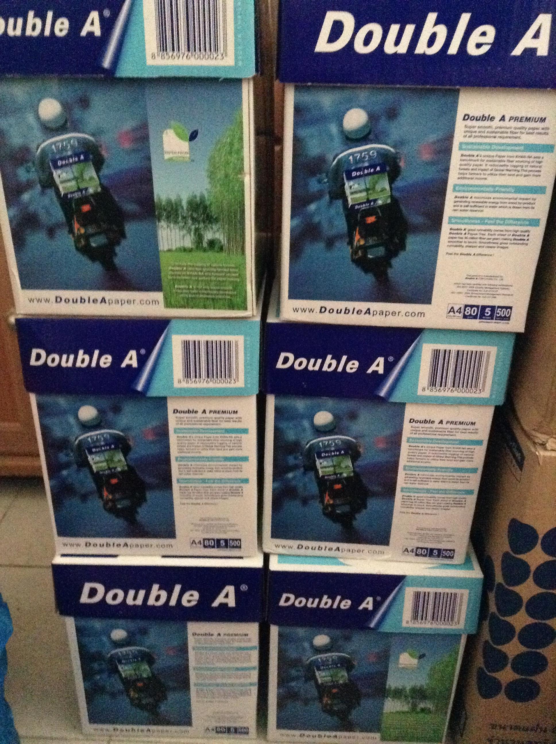 กระดาษถ่ายเอกสารA4 Double A 80gram 5รีม/กล่อง
