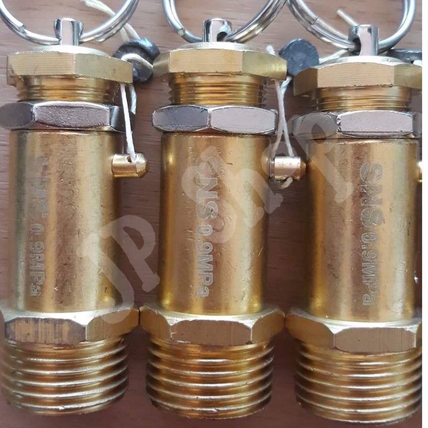 เซฟตี้วาล์ว โปโลลม ปั๊มลม เกลียวนอกNPT 4 หุน (1/2") ทองเหลือง รับแรงดันสูงสุถ9บาร์ ตัดรอบส่งทุกๆชั่วโมง #1025