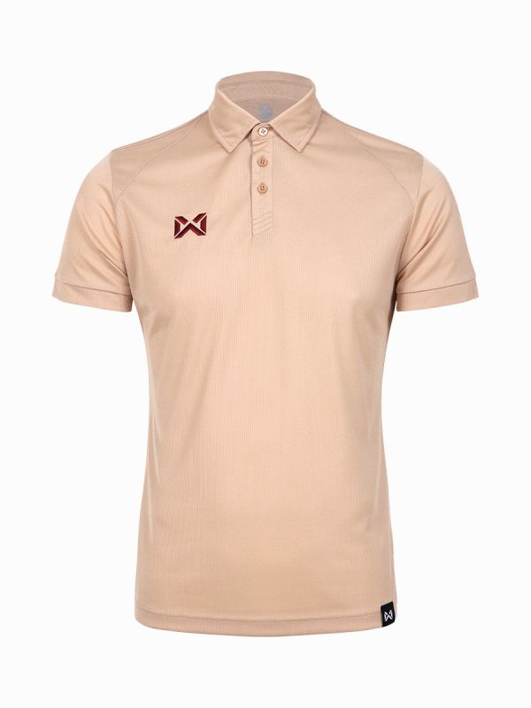 Warrix Vaffle Polo Shirt รหัส WA-222PLACL34 เสื้อโปโล วอริกซ์ แขนสั่น สีกากี KK