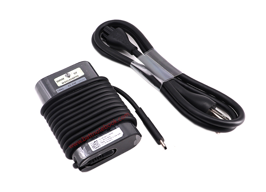 Adapter Notebook Dell XPS 9370 45W TYPE-C แท้ศูนย์ Dell สายชาร์จโน๊ตบุ๊ค Dell XPS 9370 หัว Type-c ตรงรุ่น ตรงสเปก รับประกันศูนย์ Dell Thailand ราคาถูก