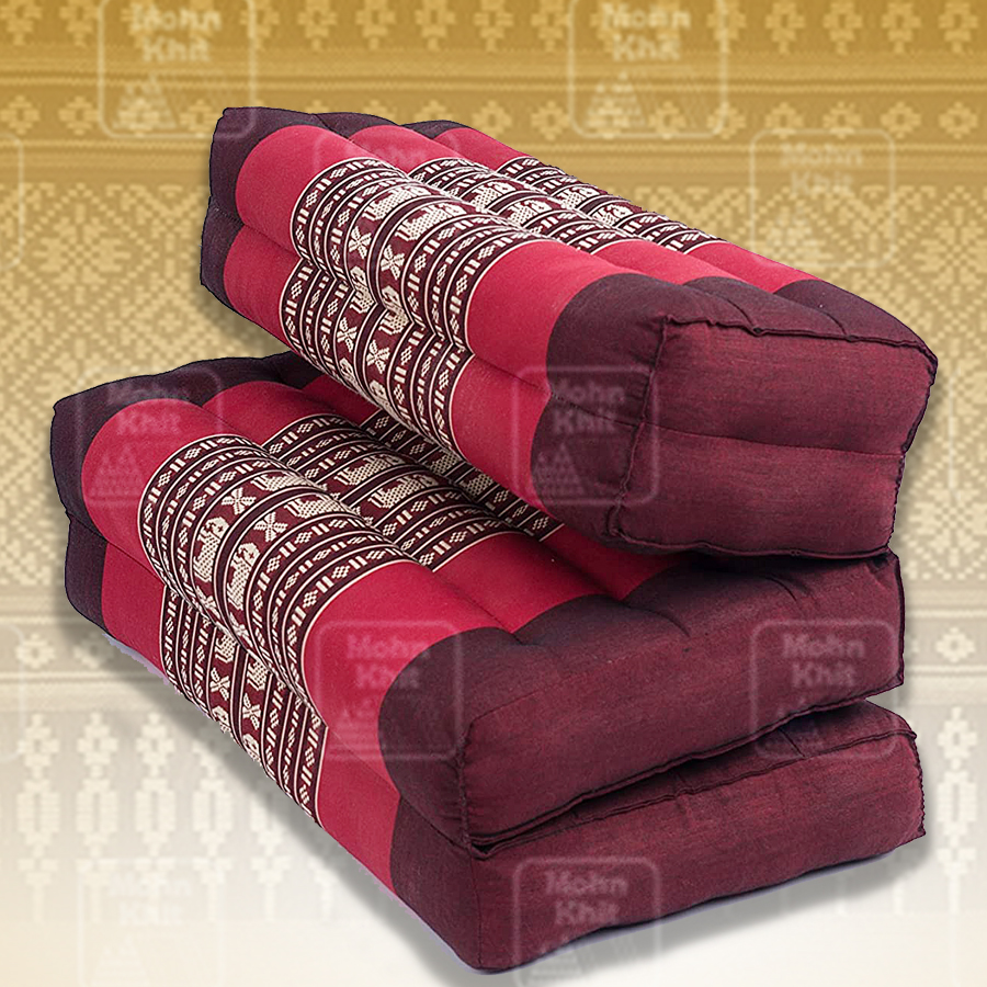 เบาะหมอนขิด 3 พับ,เบาะนั่งสมาธิพับได้ 54x76x12cm //Foldable Meditation Floor Seat 2 in 1 Set Meditation Pillow