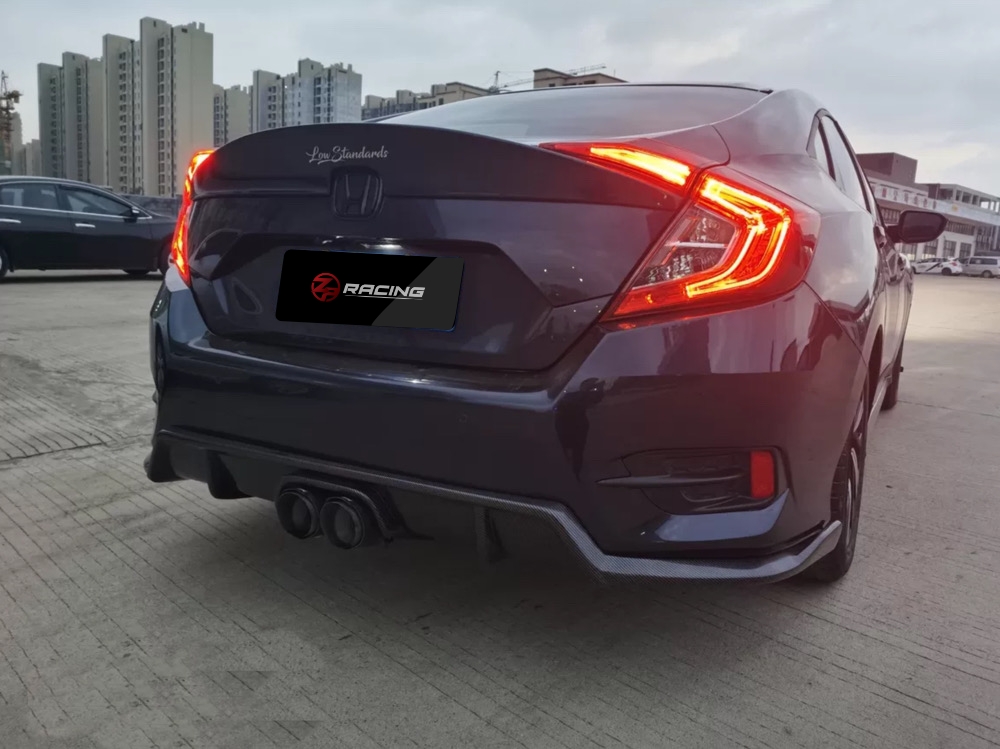 ชุดลิ้นหลัง Diffuser พร้อมท่อคู่ CIVIC FC V.5 สำหรับปี 2016-2022