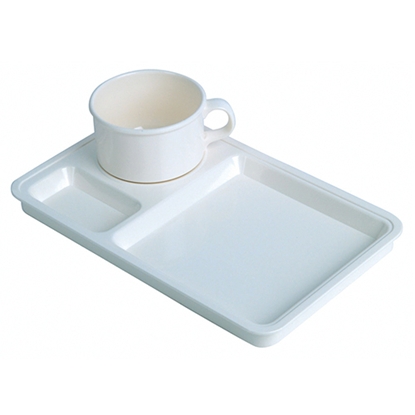 ชุดจานของว่างพลาสติกพร้อมถ้วยกาแฟ ครีม 2561+256 (15.1 x 4.6 x 6.5 cm.)