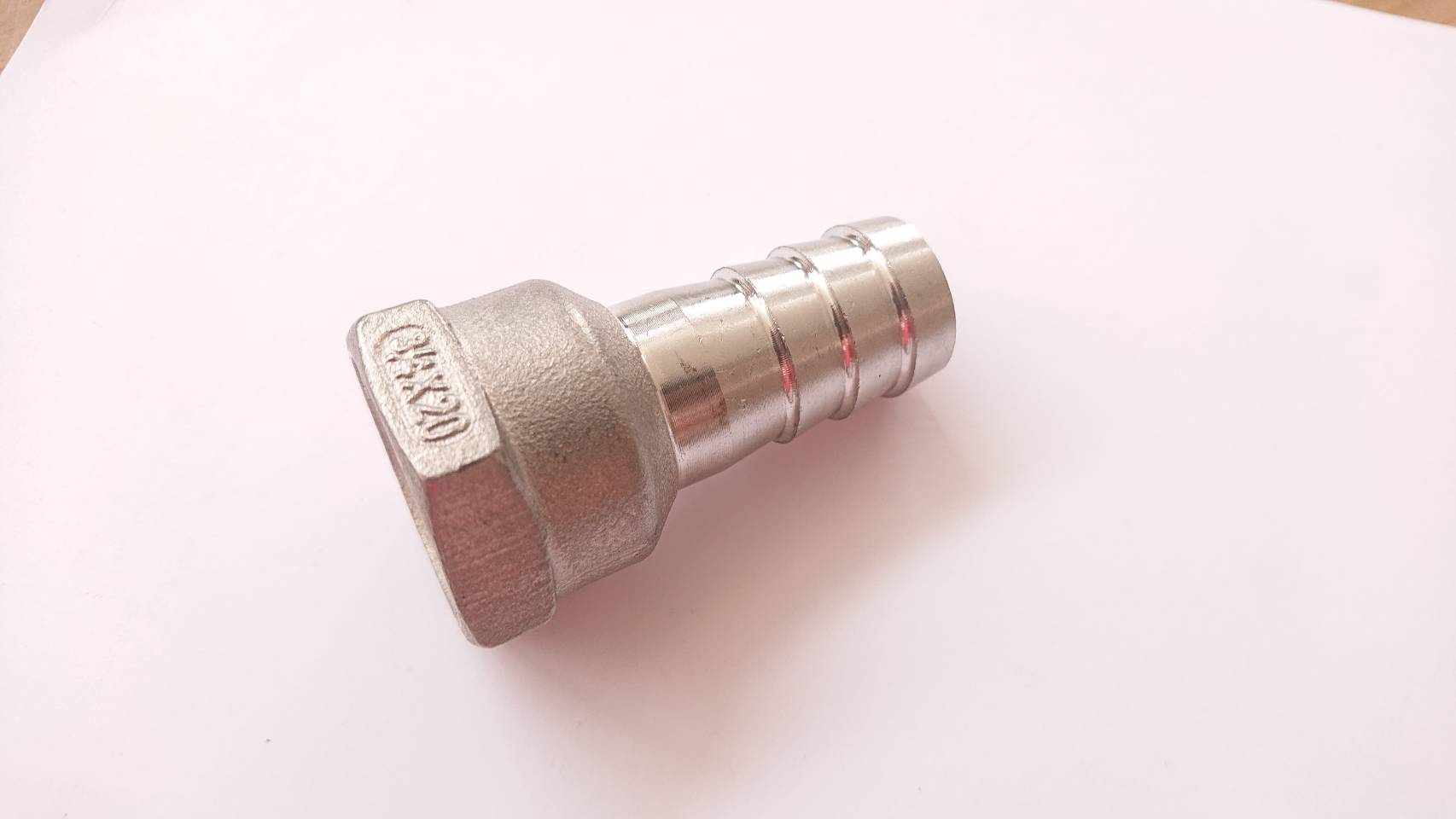 หางปลาสแตนเลส npt 3/4นิ้ว(6หุน) เกลียวตัวเมียหางไหล ขั้วต่อแบบมีหนาม 20มม.#3420304