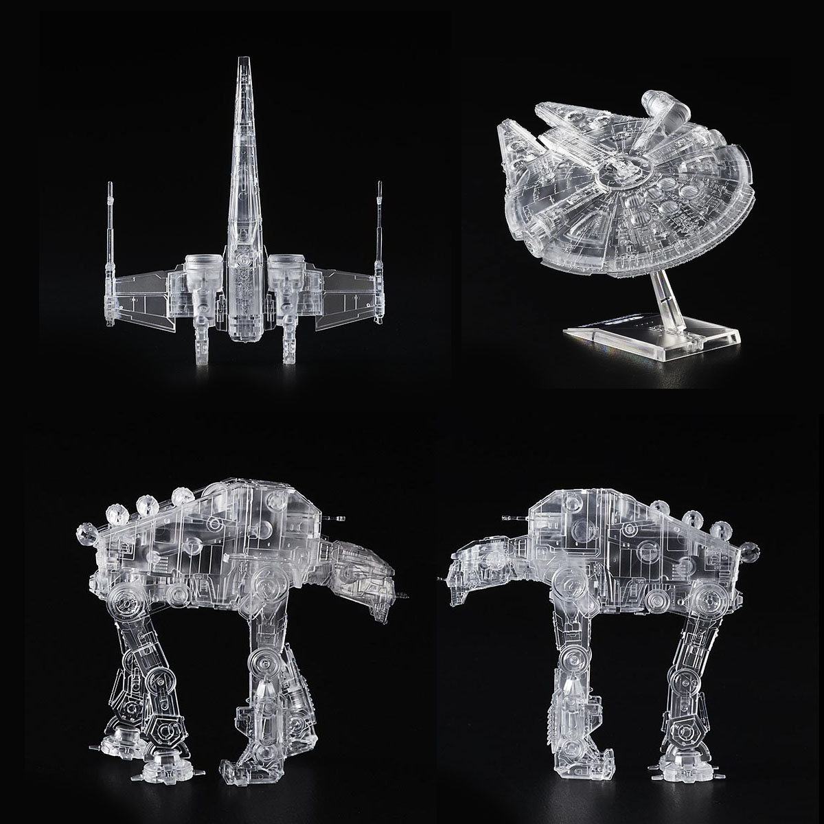 1/144 & 1/350 & 1/540 The Last Jedi Clear Vehicle Set BANDAI - Star Wars