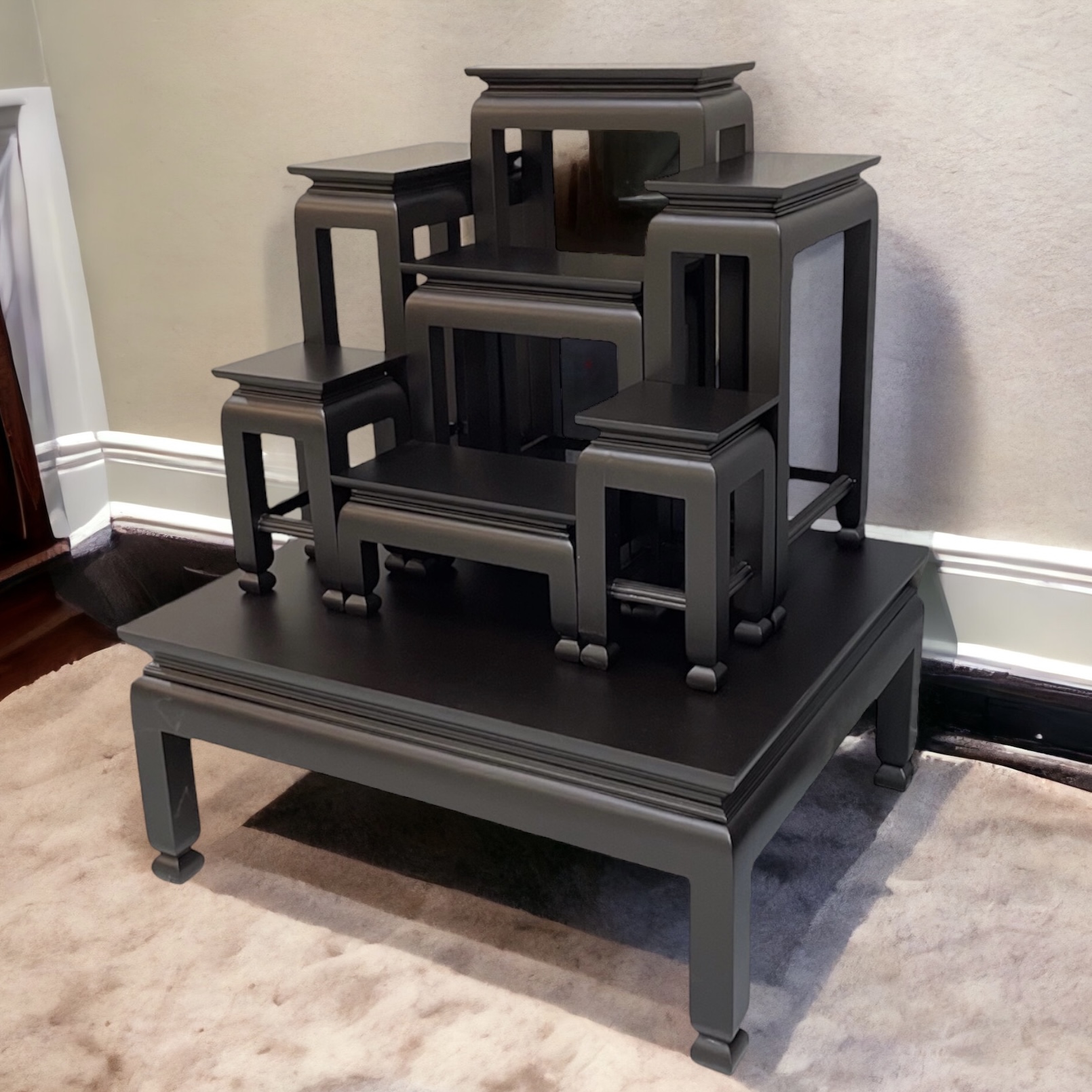 โต๊ะหมู่ 7 หน้า 6 ด้านโอ๊ค ขาตุ่ม