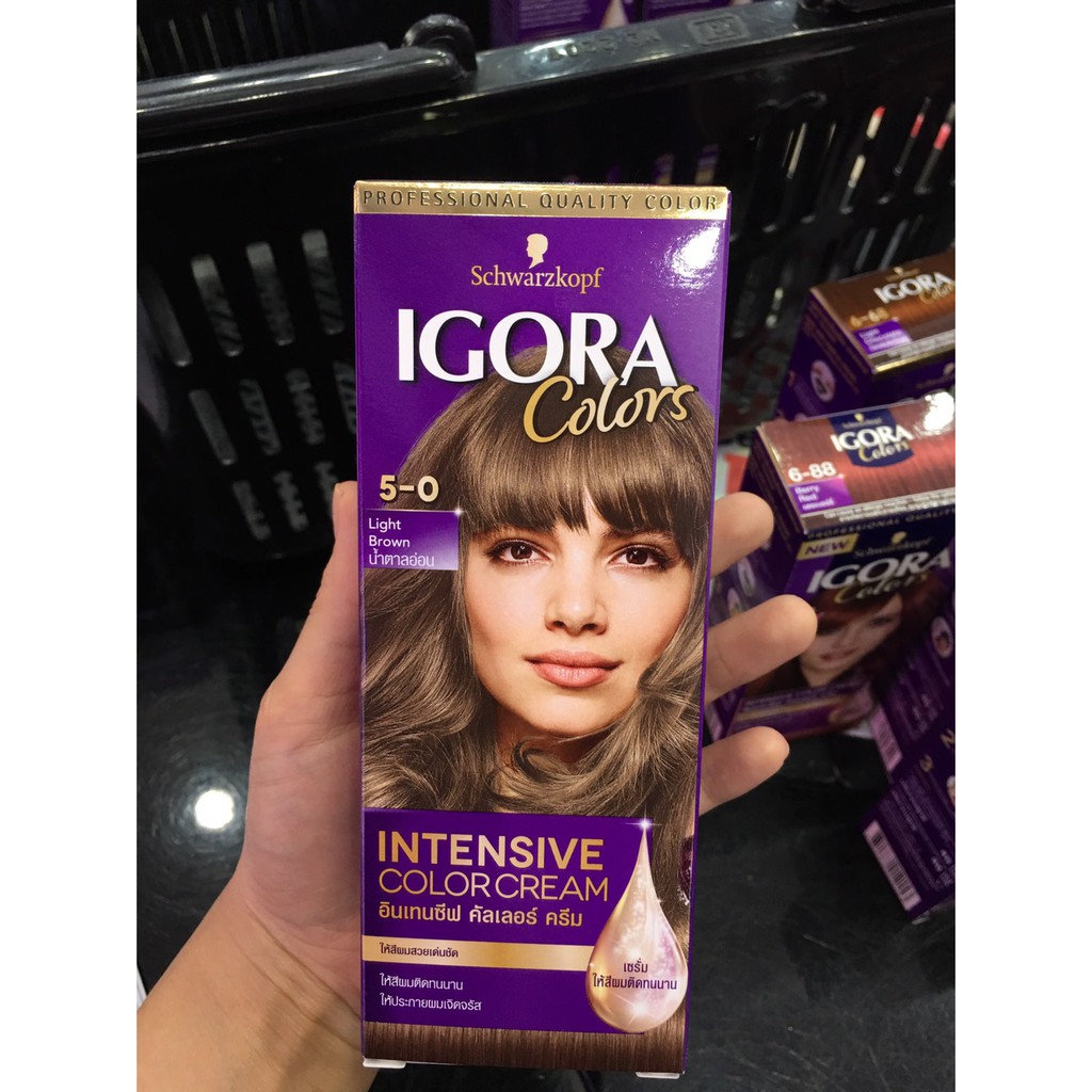 แท้พร้อมส่ง○ Schwarzkopf IGORA Colors กล่องม่วง ครีมเปลี่ยนสีผม อีโกร่า คัลเลอร์