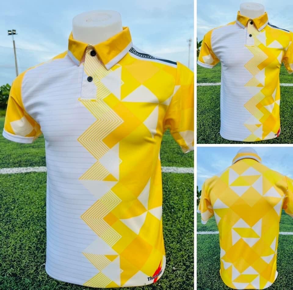 Micro POLO Sport เสื้อโปโล เสื้อคอปก เสื้อโปโลสำเร็จรูป แบบพิมพ์ลาย สีเหลือง