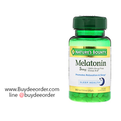 Nature's Bounty Melatonin 5 mg 90 Rapid Release Softgels เมลาโทนินช่วยให้หลับสบาย ต่อเนื่องยาวนานตลอดทั้งคืน