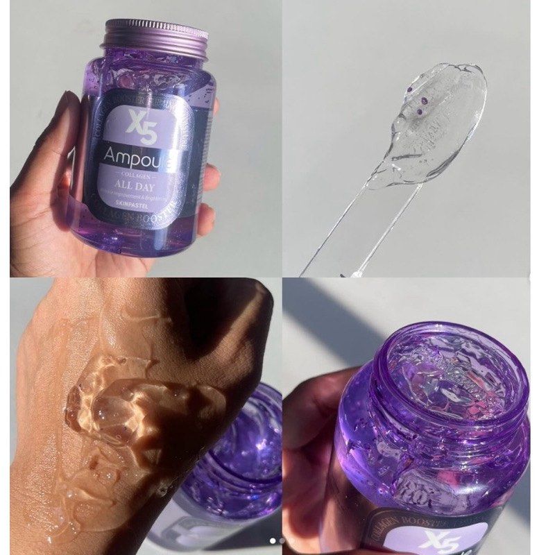SKINPASTEL X5 All Day Collagen Ampoule 250ml. สลิปปิ้งมาร์คม่วง