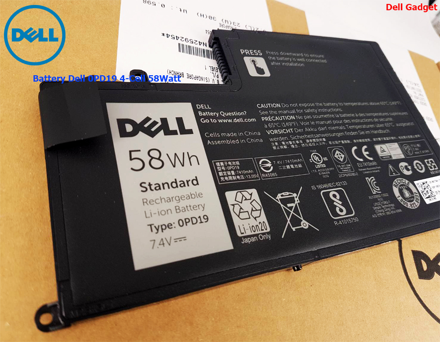Battery Dell Latitude 3450, 3550, 4-Cell, 58Wh, แบตเตอรี่ Dell 0PD19 ของแท้รับประกันศูนย์ Dell Thailand On-site Service