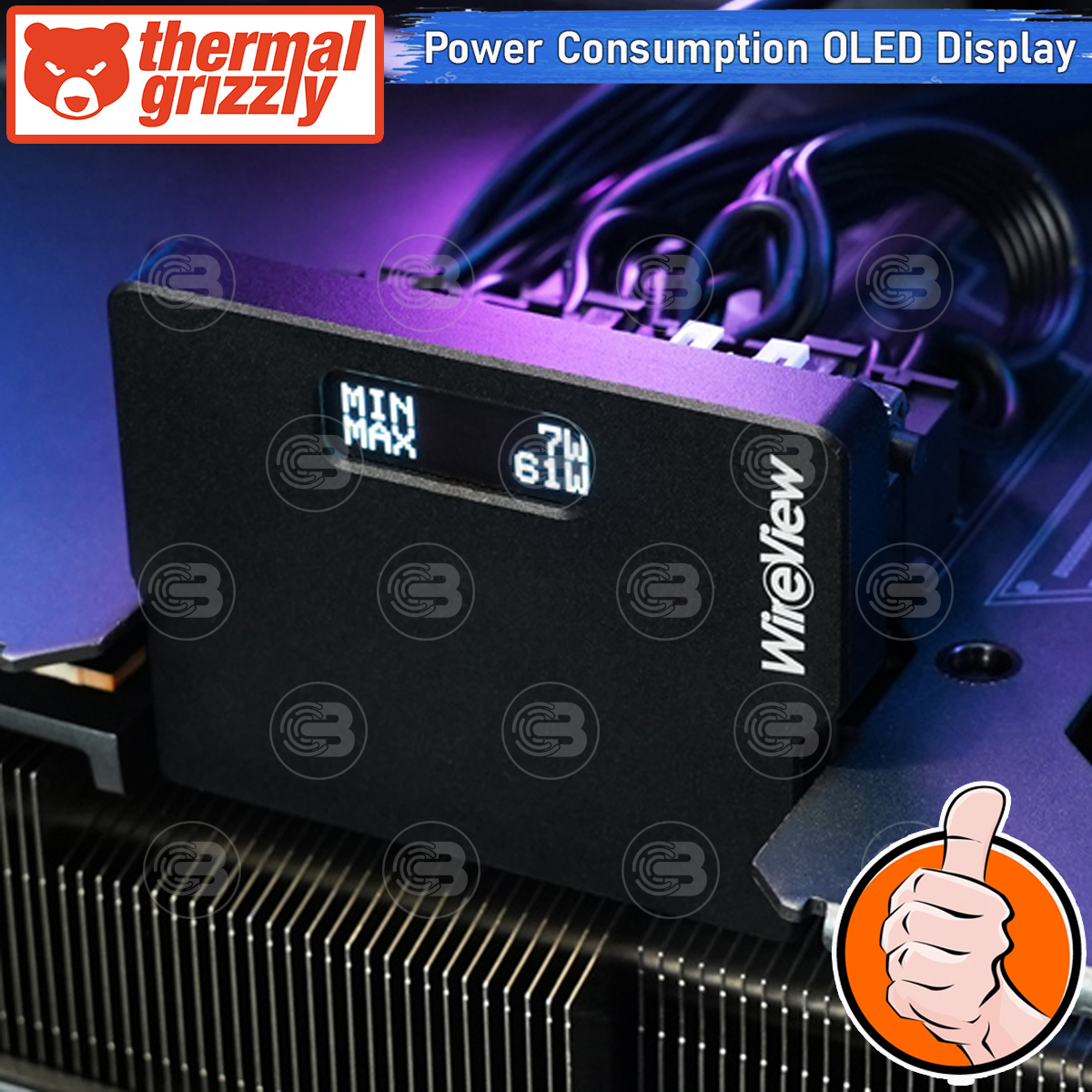 [CoolBlasterThai] Thermal Grizzly WireView (WV1x8R) 1x8Pin PCIe Reversed GPU Power Consumption OLED Display