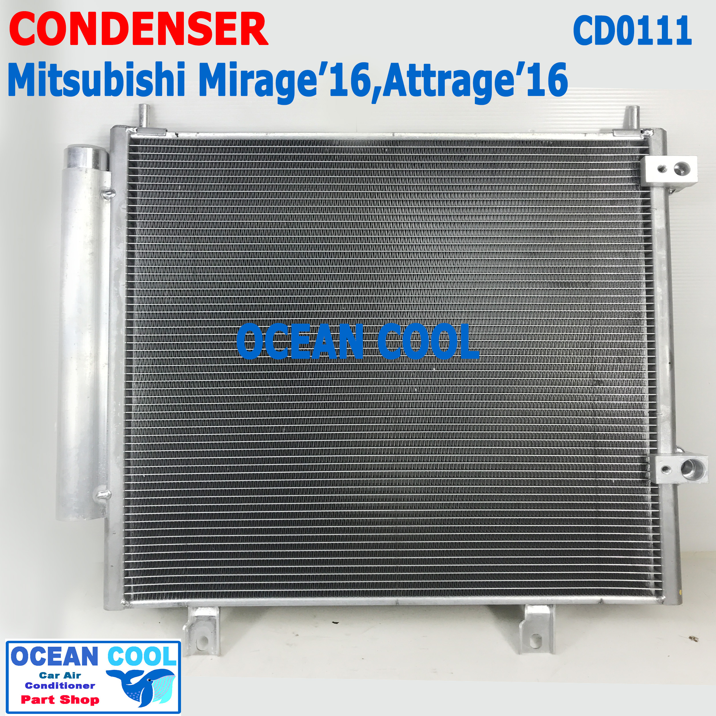 แผงแอร์ มิตซูบิชิ มิราจ , แอททราจ 2016 - 2020 CD0111 Condenser Mitsubishi Mirage G4 , Attrage รังผึ้งแอร์ มิตซู มิราท แผงรังผึ้ง Mitsu แผงคอยล์ร้อน MP5776