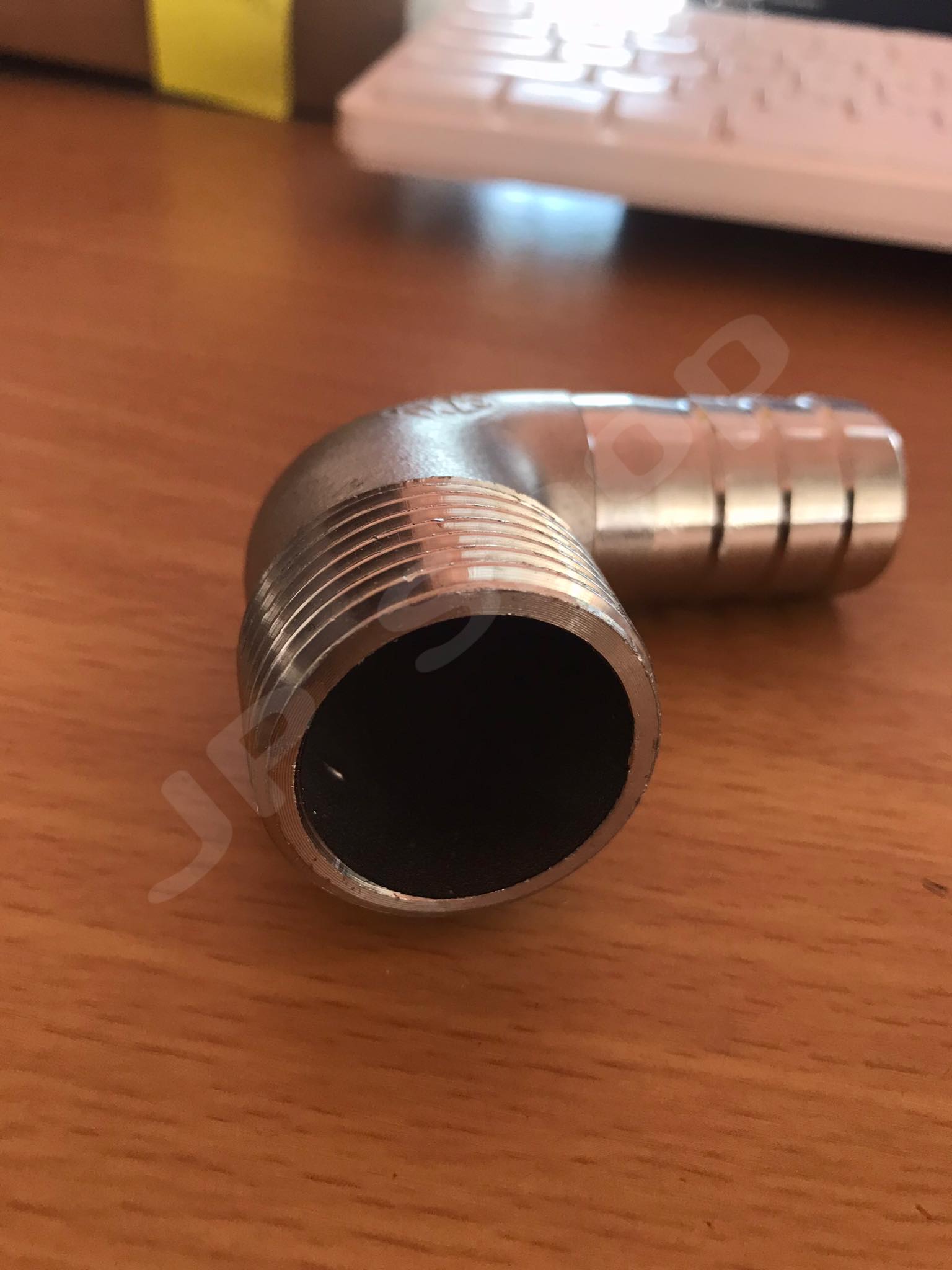 ข้องอขนาด1นิ้ว เกลียวนอก หางไหลสแตนเลส304 #11523