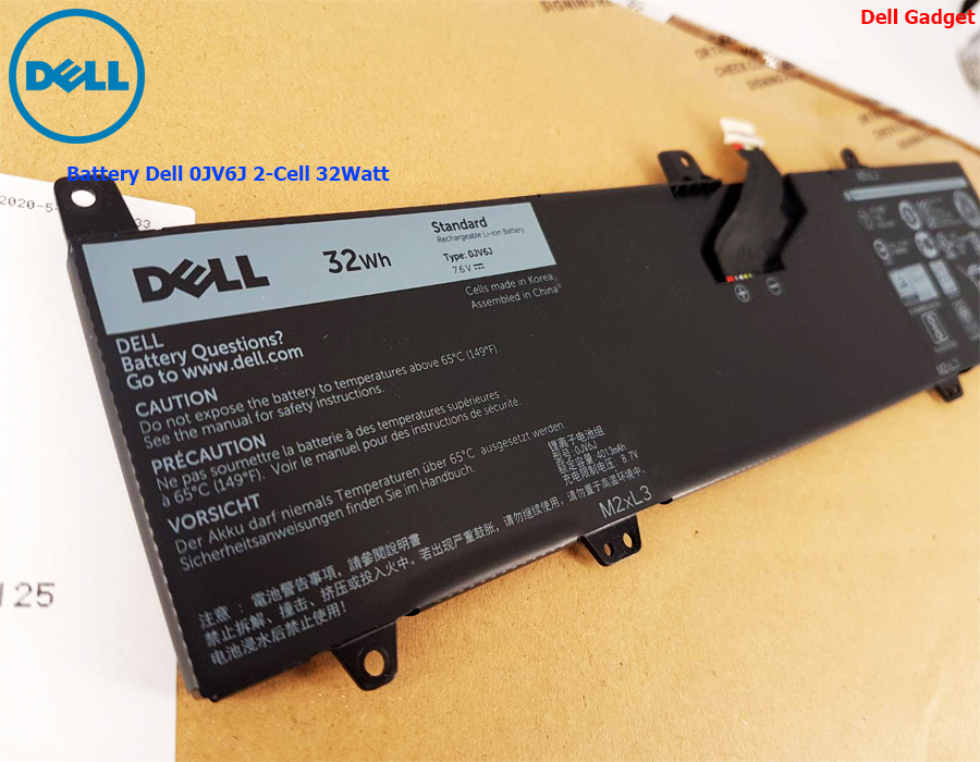Battery Dell Inspiron 3169, 3179, 2-Cell, 32Wh, แบตเตอรี่ Dell 0JV6J ของแท้รับประกันศูนย์ Dell Thailand On-site Service
