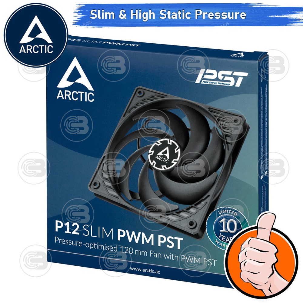 [CoolBlasterThai] ARCTIC P12 SLIM PWM PST (size 120 mm.) PC Fan Case ประกัน 6 ปี