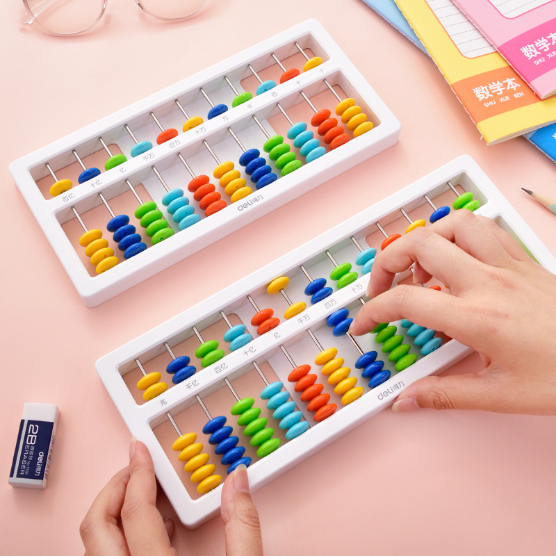 ลูกคิดจีน/ลูกคิดญี่ปุ่น 13 หลัก Deli Chinese/Japanese Abacus + ปุ่ม set 0 (ของแท้)