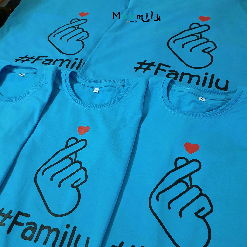 เสื้อครอบครัวสีฟ้า แฮชแทคมินิฮาร์ท MML#FAMILYB