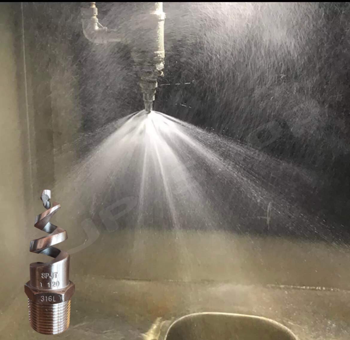 หัวฉีดน้ำแบบสเปย์ เกลียวนอก สแตนเลส316 ขนาด 1 นิ้ว สำหรับใช้ในมิกเซอร์แพลนปูน หรืองาน Diy ทั่วไป #105055