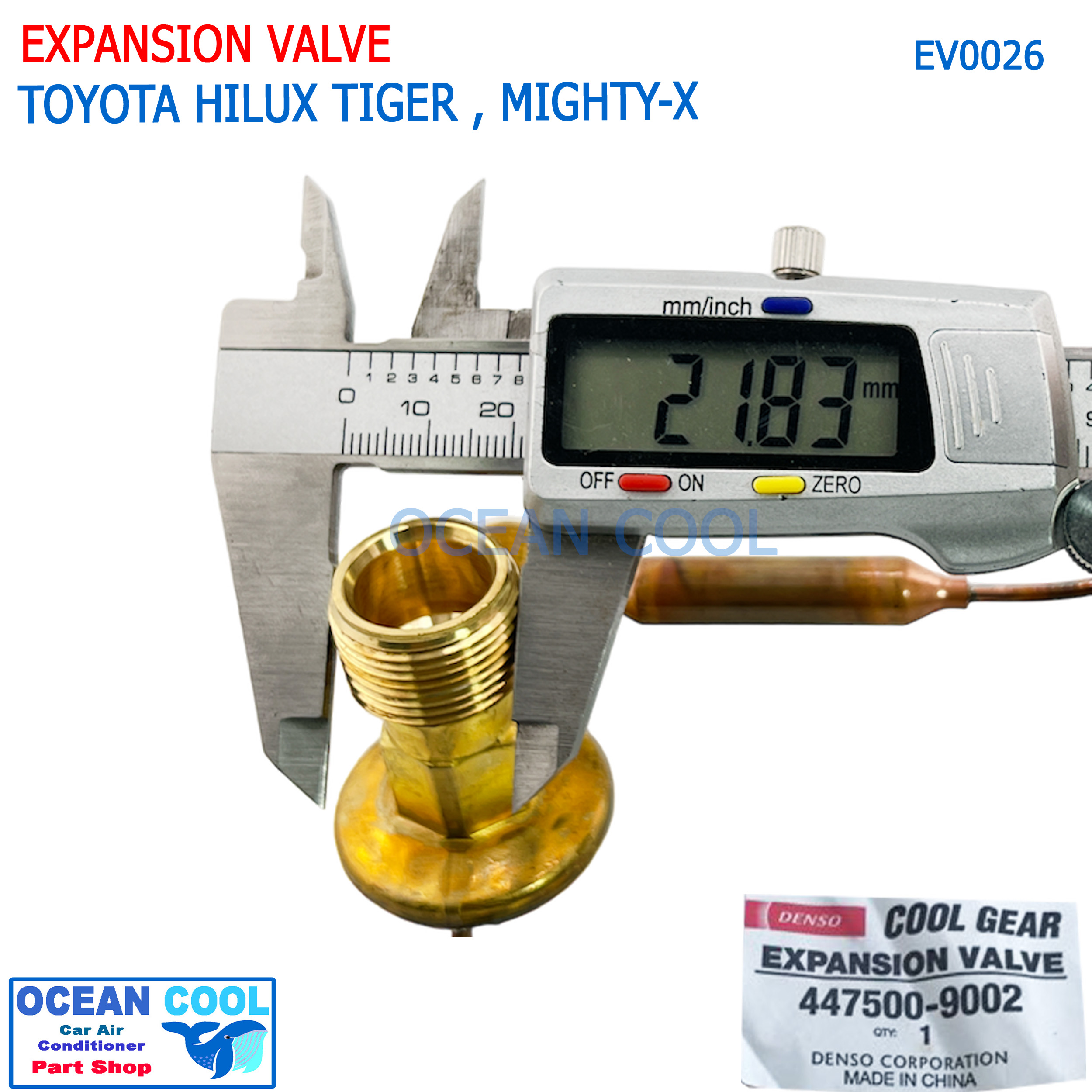 วาล์ว โตโยต้า ไทเกอร์ ไมตี้เอ๊ก EV0026 Cool Gear รหัส 447500-9002 EXPANSION VALVE TOYOTA TIGER MIGHTY-X วาวล์ หาง อะไหล่ แอร์ รถยนต์