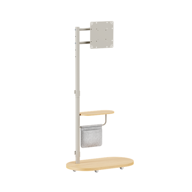 Eva (เอวา) Matte White ขาตั้งทีวี 17"-43" ดีไซน์เก๋ พร้อมล้อเลื่อน VESA 75x75 to 200x200 (mm)., Weight Capacity 15 Kg.