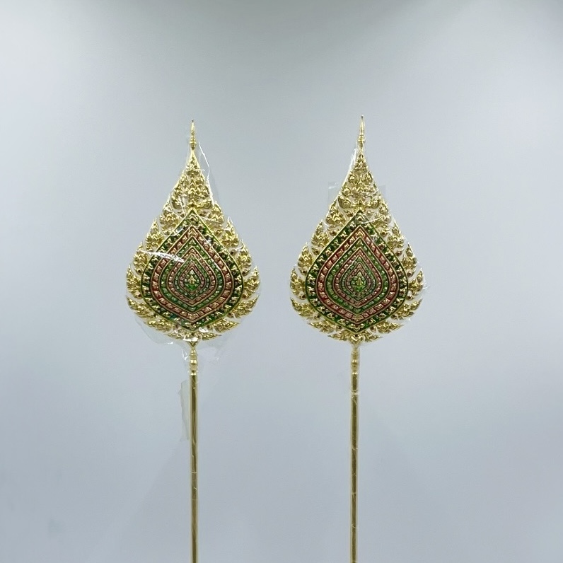 พัดยก/บังแทรก ลงยาปิดทอง