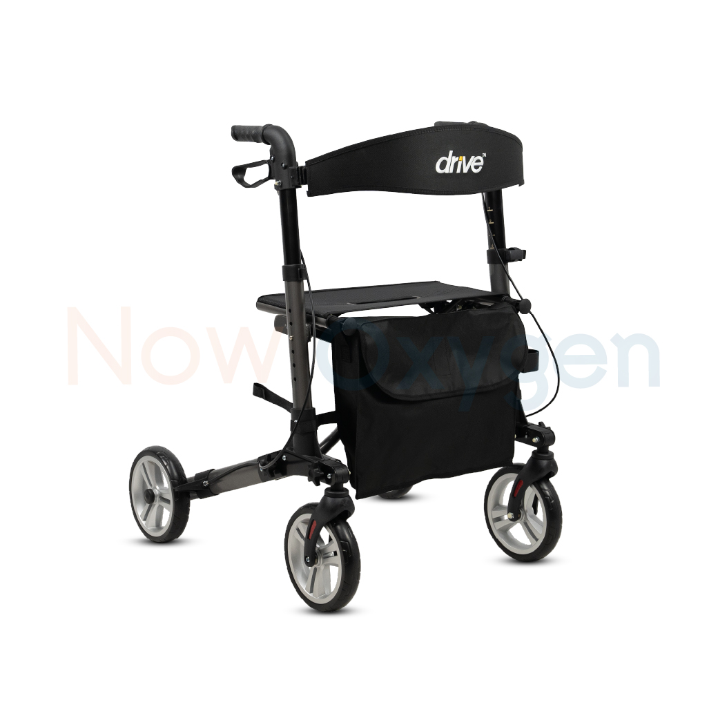 รุ่นใหม่ Moka Grey Rollator แบรนด์ Drive Medical (Debilbiss) วอล์คเกอร์ 4 ล้อ อุปกรณ์ช่วยพยุงเดิน อุปกรณ์ฝึกเดิน รับประกัน 2 ปี