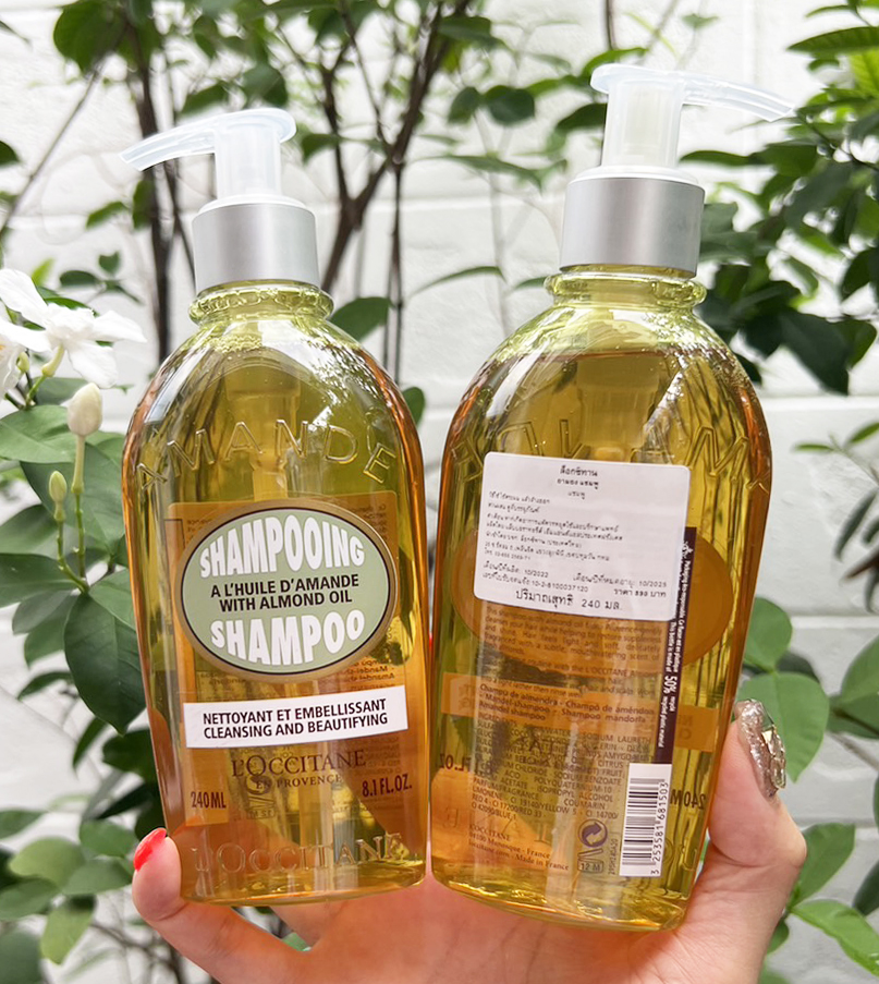 L'occitane Almond Shampoo 240ml. แชมพูสูตรผสานน้ำมันอัลมอนด์