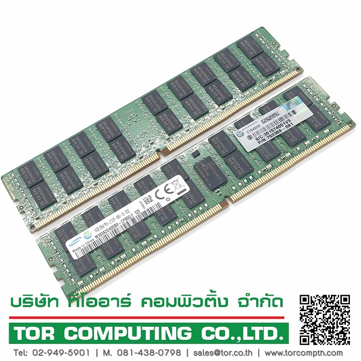 REF, HP 726719-B21 774172-001 752369-081 [TorCompTH Thailand - ขาย จำหน่าย ราคา] HP 16GB (1x 16GB) 2Rx4 DDR4-2133 CAS-15-15-15 Registered Memory Kit for HP Gen9