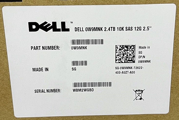 Dell 0W9MNK, W9MNK [TorCompTH Thailand ขาย จำหน่าย ราคา] Dell 2.4TB 10K 12G SAS 2.5in 512e HDD
