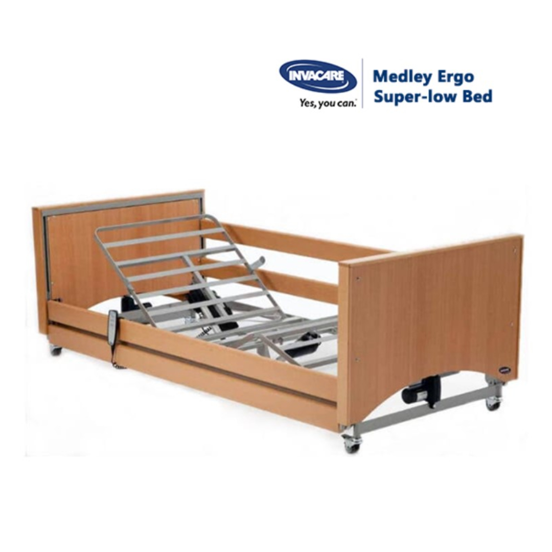 [🔥โปรสุดคุ้ม] เตียงไฟฟ้า 4 ฟังก์ชัน Invacare รุ่น Medley Ergo Super-low Bed ปรับต่ำพิเศษ พับเก็บได้ รับประกันศูนย์ไทย 6 ปี
