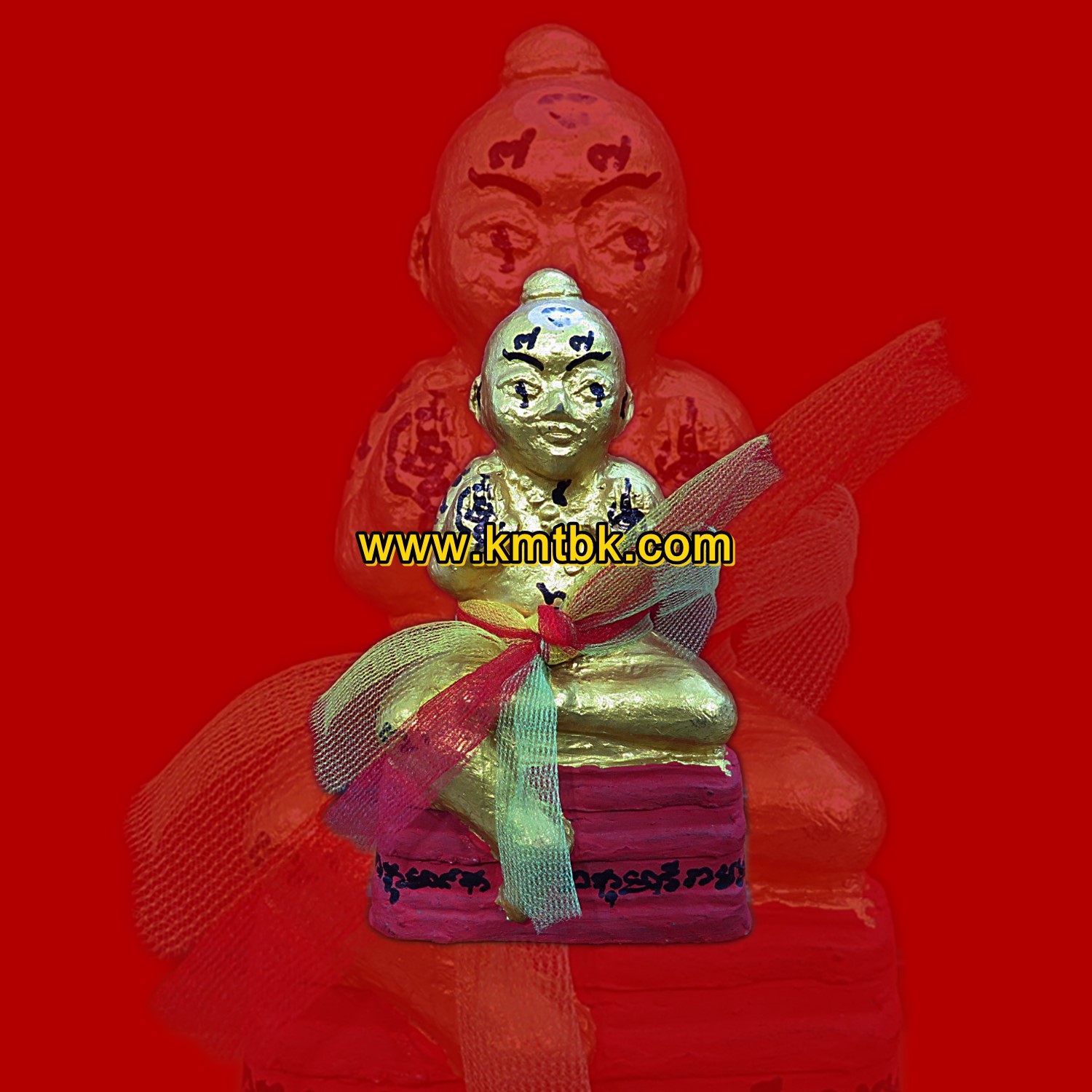 กุมารทอง เพชรพรายทอง หลวงปู่ชวน วัดเขาแก้ว จ.อ่างทอง เนื้อดินอาถรรพ์ ขนาดตั้งบูชา สูง 5นิ้ว ปี2555
